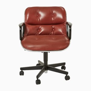 Brown Leather Desk Chair by Charles Pollock for Knoll, 1990s