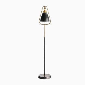 Swedish Modern Metal and Brass Floor Lamp from AB Armaturhantverk Göteborg, 1950s