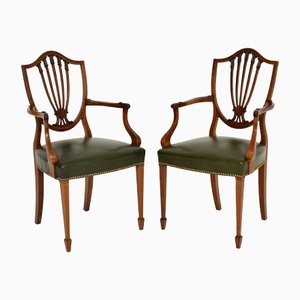 Shield Back Carver Armchairs, 1890s, Set of 2