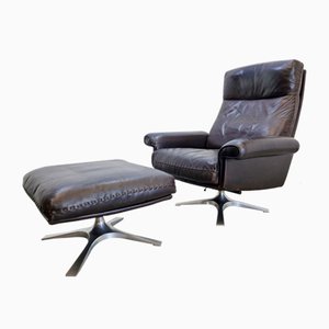 DS 31 Lounge Swivel Chair and Ottoman from de Sede, 1970s, Set of 2