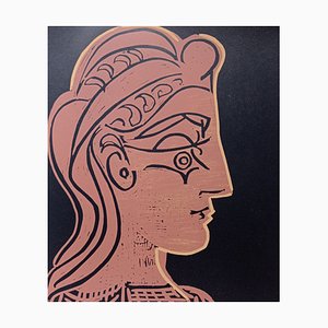 Pablo Picasso, Cabeza de mujer, Linograbado original, 1962