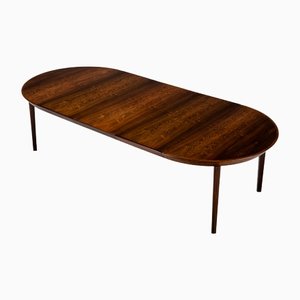 Rosewood Extendable Dining Table attributed to Ole Hald for Gudme Mobelfabrik, Denmak, 1960s