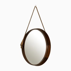 Round Teak Mirror in the style of Campo E. Graffi, Italy, 1960s