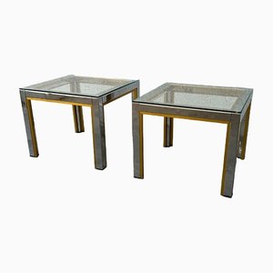 Chrome Side Tables attributed to Renato Zevi, 1970s, Set of 2