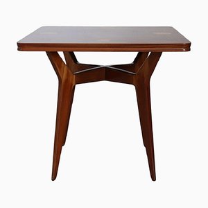 Small Inlaid Wood Square Dining Table attributed to Ico Parisi, 1950s