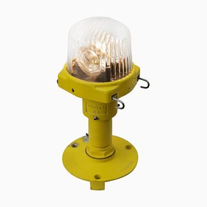 Airport Runway Sconce Floor Light in Yellow Metal and Glass