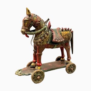 Cavallo in legno policromo, XIX secolo