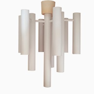 White Tube Space Age Ceiling Lamp by Temde from Temde