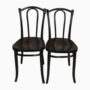 Schwarze Cafe Stühle, 2er Set