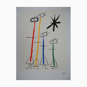 Joan Miro, Surrealistische Familie, 1970er, Lithographie