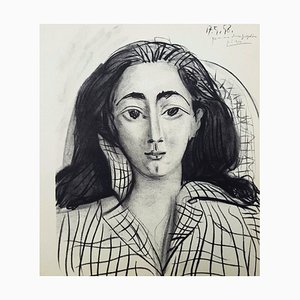 Litografia originale Mourlot di Pablo Picasso, Ritratto di Jacqueline, 1958