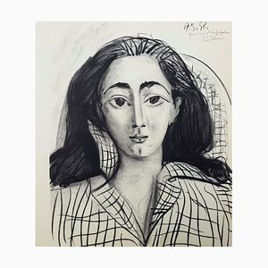 Pablo Picasso, Jacqueline's Portrait, Litografía original de Mourlot, 1958