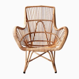 Vintage Lounge Chair in Rattan, 1960s