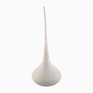 Matt White Colossal Drop-Shaped Murano Vase