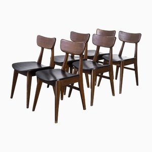 Mid-Century French Saddle Seat Dining Chairs, 1960s, Set of 6