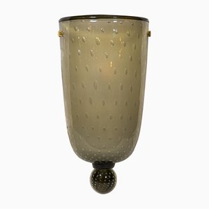 Lámpara de pared de vidrio gris de Seguso, años 60