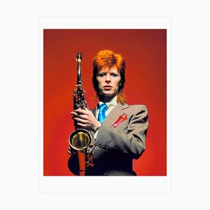 Mick Rock, Bowie und Sax, 1973, Estate Fotografie Druck