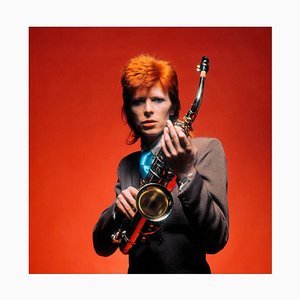Mick Rock, Bowie und Sax, 1973, Estate Fotografie Druck