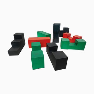 Scacchi Mid-Century moderni attribuiti a Mario Bellini per B&B Italia, anni '70, set di 9