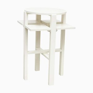 White Lacquered Domino Side Table attributed to Charles Rennie Mackintosh, 1970s