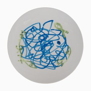 Zao Wou-Ki, Marine Life: Circle of Fish, Serigrafía sobre porcelana