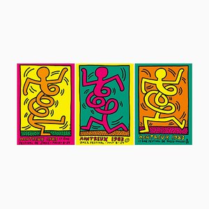 Keith Haring, Swing (Montreux Festival), 20th Century, Silkscreen Poster Prints, Set of 3