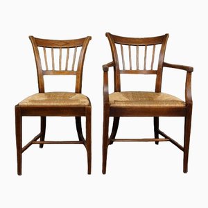Antique English Dining Room Chairs, Set of 4