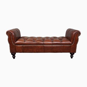 Vintage Chesterfield Leather Bench