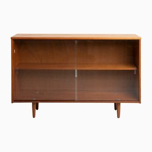 Mid-Century Bookcase in Teak with Sliding Glass Doors by Avalon, 1960
