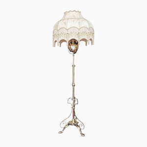 Lampadaire Ajustable Art Nouveau en Laiton, 1890s