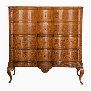 Large Norwegian Baroque Chest of Drawers in Walnut and Ash, 1760