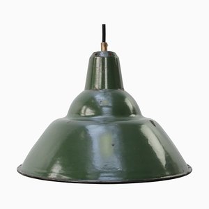 Lampe à Suspension Industrielle Vintage en Émail Vert