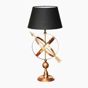 Brass Arrowed Armillary Sphere Table Lamp