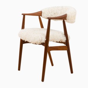 Danish Chair in Teak and Natural Sheepskin from Th. Herlev, 1960s