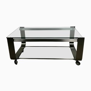 Vintage Table in Brushed Chrome and Aluminum, 1970