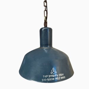 Blue Enamel Hanging Lamp, 1960s