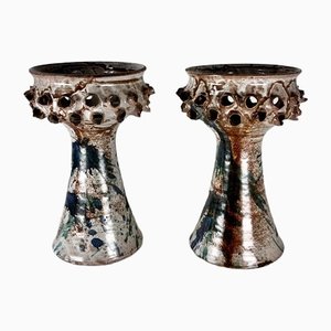 Dänische Vintage Kerzenhalter aus Keramik, 1970er, 2er Set