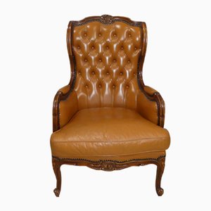 Chesterfield Armchair in Caramel Leather, 1960s