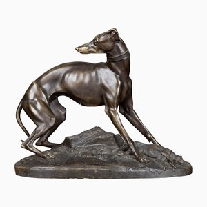 Jean-Francois-Theodore Gechter, Whippet, 19th Century, Bronze