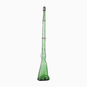 French Silver and Blown Glass Riffle Decanter, 1920s