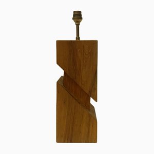 Modernist French Wood Table Lamp in the Style of Jean-Michel Frank & Jacques Adnet, 1930s