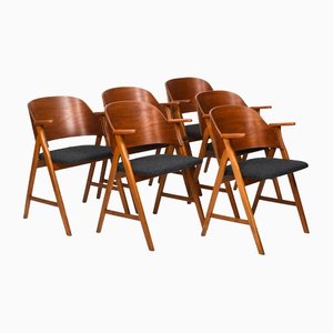 Danish Shell Chairs in Teak and Oak, 1950s, Set of 6