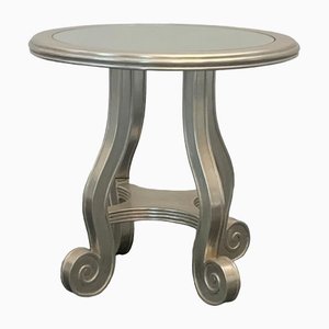Silver Leaf with Mirror Top Eclectic Center Table, 1970s