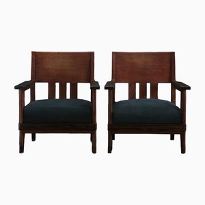 Architectural Armchairs, 1920s, Set of 2