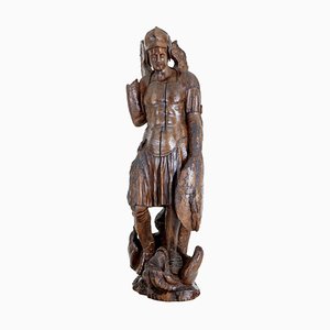 Carved Figure of St Michael, 17th Century, Limewood