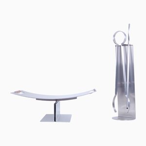 Conmoto Fire Tools and Accessories attributed to Peter Maly for Camino Acciaio, Set of 4