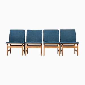 Modell 3232 Esszimmerstühle von Borge Mogensen für Fredericia, Dänemark, 1958, 4er Set