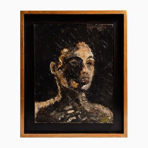 Belgischer Künstler, Portrait, 1950er, Öl auf Leinwand, gerahmt