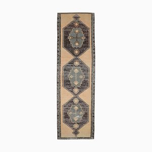 Long Turkish Handmade Wool Oushak Runner Rug