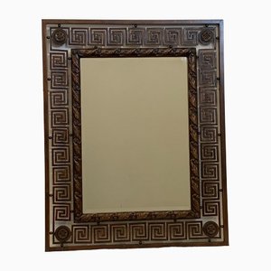 Wrought Iron & Burnished Copper Lacquered and Patinated Mirror, 1960s